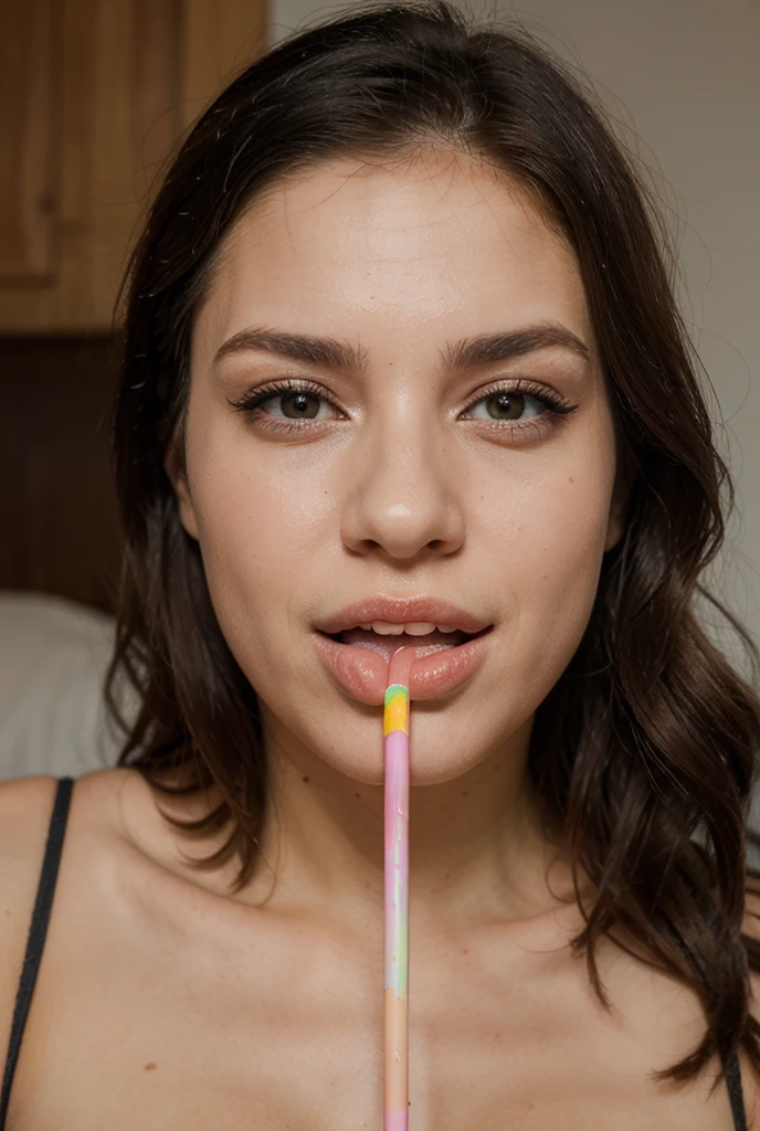 ((best quality)), ((masterpiece)), (detailed), perfect face realistic photo of beautiful woman with long dark brown hair, Russian, influencer, light freckles, dark brown eyes, big lips, no makeup, insagram, a black and white photo of a woman, naked, licking lollypop, sexual, a black and white photo, Tumblr, mario testino, beautiful morning, naked, beautifully soft lit, old timey, gentleman, beautiful, adorable, i_5589.jpeg, belle, sheer, big!!!!!!!!!!!!