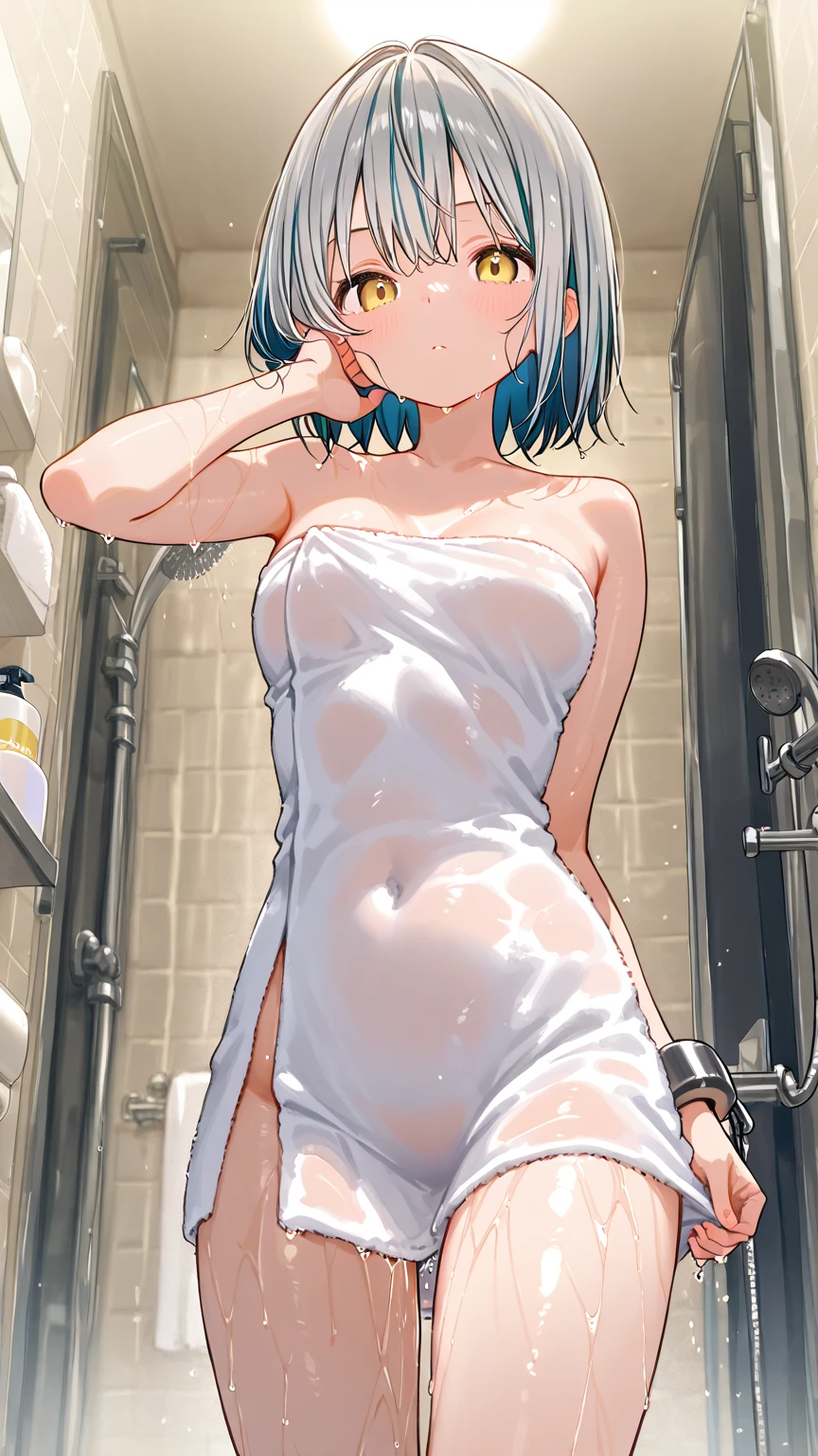 Browsing Caution,Only one person,(Petite),Back view,Turn your butt,lips,Sweat,White Breath,The gaze of the viewer,A begging expression,(Cumshot Bukkake)