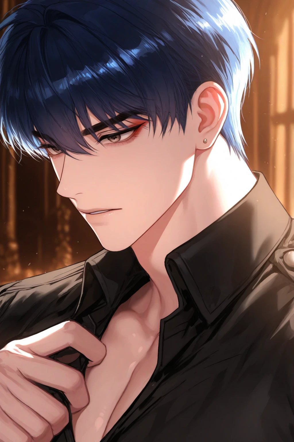 Attractive profile picture, masterpiece, ultra-precise rendering, beautiful and cool young man, trustworthy, dependable young man, savior of the world, simple design, most beautiful image, 4K, light yellow eyes.