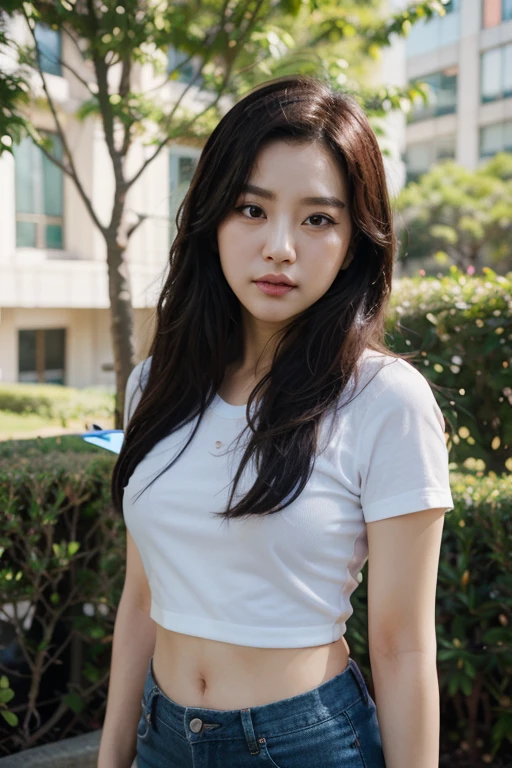 ((masterpiece)), (((best quality))), ((ultra-detailed)),  (Amazing:1.1),detailed, perfect body, busty breast, beauty black hair, perfect saturation, perfect eyes, perfect face, perfect lighting, vibrant colors, innocent expression, delicate features, stunning beauty, realistic skin texture, glossy lips, 