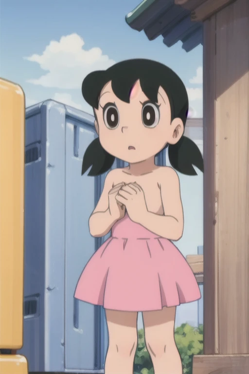 njyumeko,,shirt,skirt,retro artstyle,1980s \(style\),looking_at_viewer,1girl,solo,:d,portrait,hair_ornament,1girl,masterpiece, expensive quality, very_expensive_solve, big_file size, full color,(completely nude:1.2),pussy,niplles,(vaginal sex:1.2),(toddler:1.6),(chibi:1.3),(flat chest:1.5),
