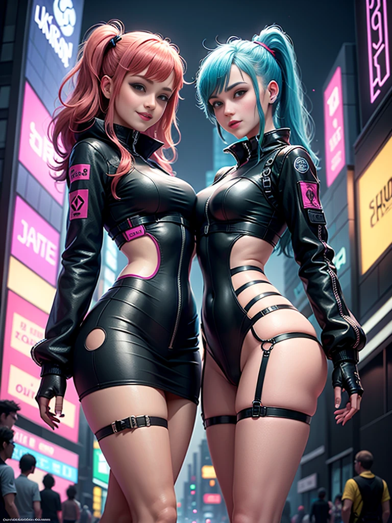 Gamer Girls、teens girl、smil、eye glass、multicolored hair、Colossal tits、long、top-quality、​masterpiece、high-definition picture、超A high resolution、Beautuful Women、Excellent style、a beauty girl、hyperdetailed face、