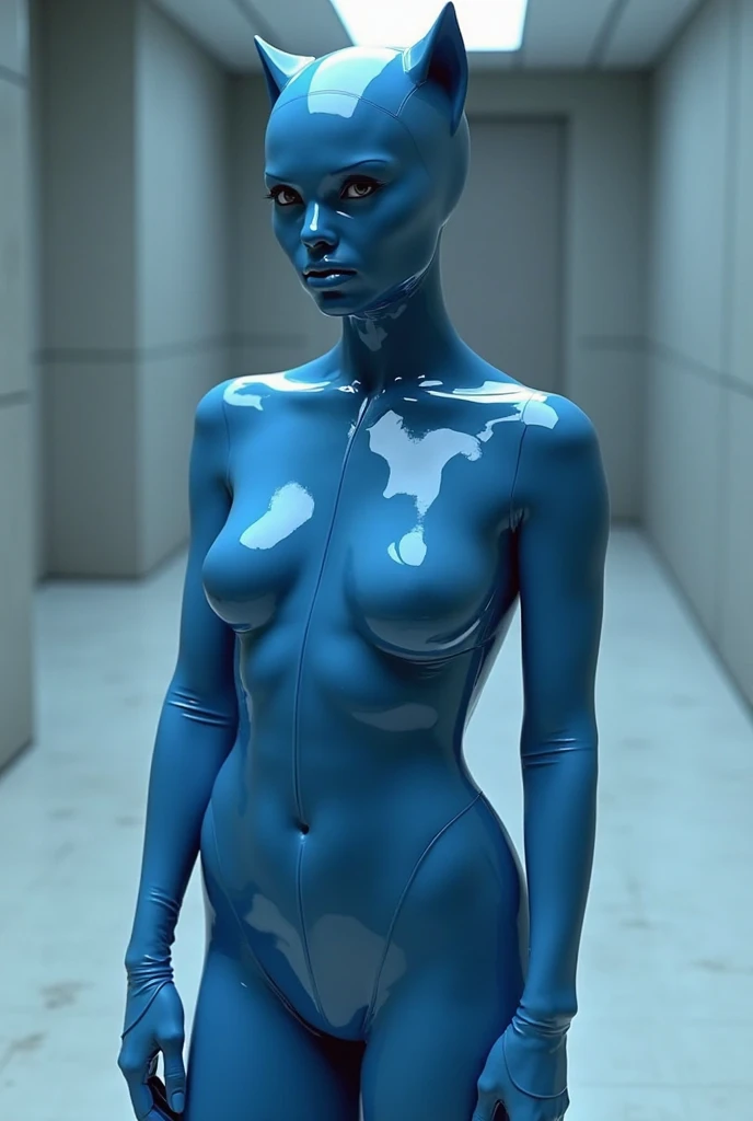 close-up, full length, absolutely naked blue alien humanoid female from another planet ,looking at me, flirt,sexy, ultra high quality detailing