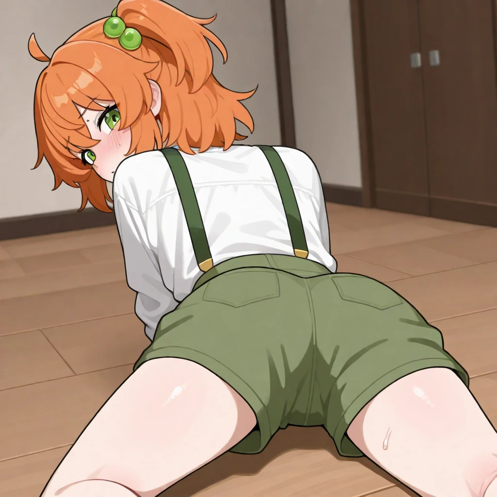 One Woman、Cute Woman、plump thighs、Best image quality、High resolution、masterpiece、super high quality、Spread your legs、Lime green bra、Yellow-green panties、I can see her panties、とてもBig Ass、The buttocks are too big、Blushing、Grinning face、4K quality、Thick thighs、Big Ass、Sit with your legs apart、Blushed、Big Breasts、Proud face、Wearing black stockings、Her ass is pointing towards me、bed、Spread your legs wide、Huge 、Very big ass、Low angle shot