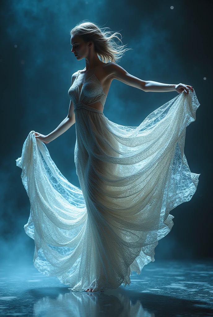 A (woman made of smoke:1.3), (elegant flowing fabrics:1.2), (delicate ink wash painting:1.2), (graceful dance:1.3), (cinematic lighting:1.3), (cinematic:1.2), (spiritual:1.3), (ethereal:1.3), (surreal:1.3), (juliana nan:1.2), (mandy disher:1.2), (masterpiece:1.5), (best quality:1.5), (8k:1.5), (extremely detailed:1.4), (hyperrealistic:1.4), (volumetric lighting:1.3), (dramatic chiaroscuro:1.3), (dynamic composition:1.3), (mesmerizing:1.4), (breathtaking:1.4), subtle shades of grey and blue, mystical background with light rays penetrating through smoke, mysterious and serene atmosphere, central figure with dynamic flowing smoke lines creating a sense of movement and lightness.