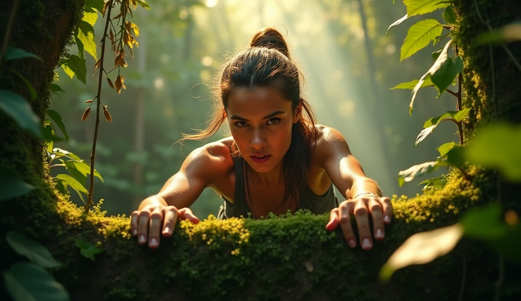 Cinematographic photo, mulher linda, by you lta of 30 years, corpo inteiro, de Dominique Tipper, wearing bikini, visual sedutor, ((detailed facial features)), (cores frias), detalhes intrincados, profundidade de campo rasa, [Volumetric mist], cinematic lighthing, reflexos, fotografado em uma Canon EOS R5, lente de 50 mm, F/2.8, HDR, 8 k resolution, foto cinematográfica do The Expanse