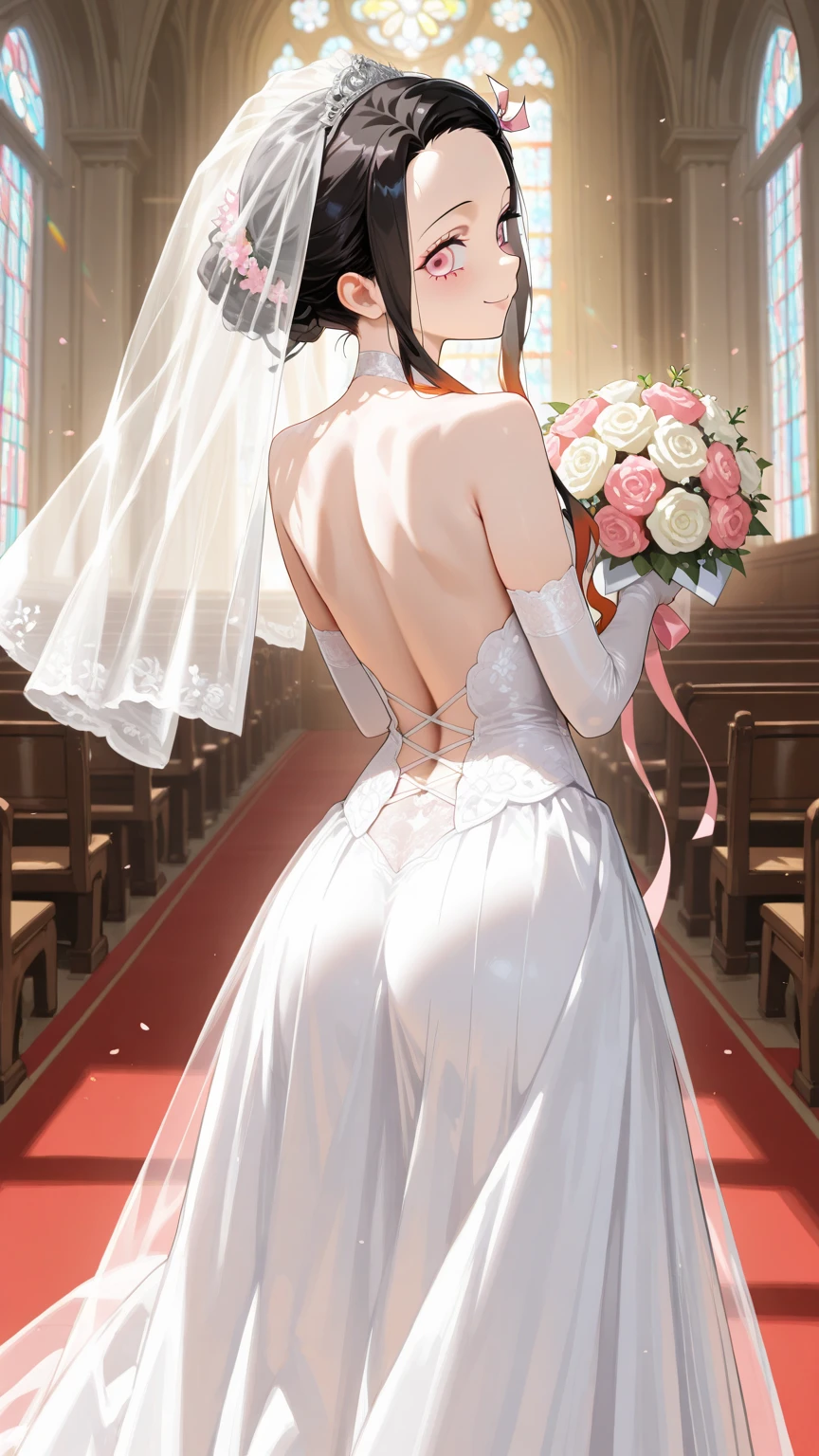 BREAK Perfect Anatomy、(High resolution:1.2)、Incredible illustrations、(Cute illustrations:1.2)、(color pencil drawing:1.7)（Beautiful background）（beautiful ass）Bride receiving a rice shower