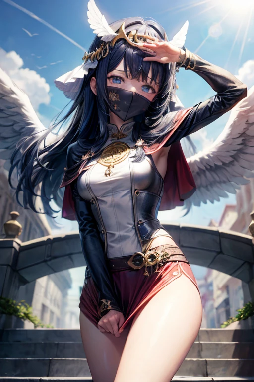 (masterpiece:1.2),( high quality:1.1),
<lora:Reiuji_Utsuho_Touhou:0.8>Reiuji_Utsuho_Touhou, 1girl, reiuji utsuho, solo, bow, long hair, third eye, red eyes, black wings, bird wings,Gothic Fairy Costume, A place flooded by the sea and with beach sand blurry background,,(looking at viewer, standing, from below:1.1),, huge breast,large breast,<lora:add_detail:0.84>,
(neon pastel light:1.1),