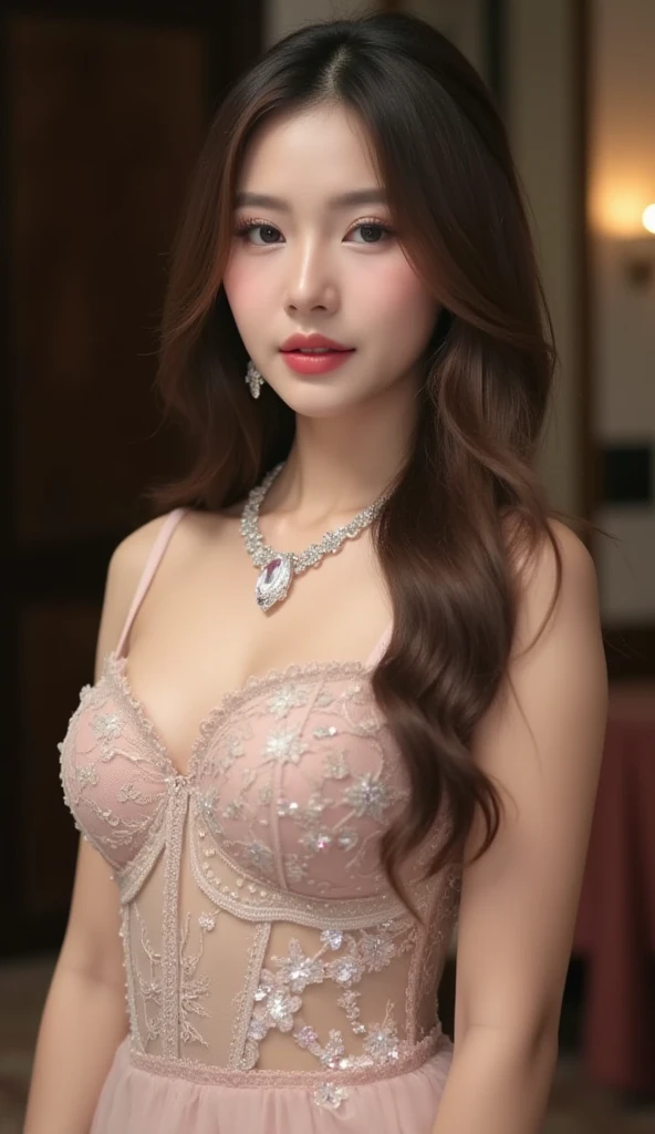(1 girl:1.3), Alone, (very detailed face) full body masterpiece, Ultra realistic, 16K, Dreamy atmosphere, r3b3cc4 young, Sensual (Erotic), 1 girl (cute young) alone, delicate (seductive) female face, silky realistic hair, looking at viewer, Sakuragi Otome (otome dori), brown and golden hair (gradient colors) , simple unfocused background, bedroom background, jewelry, earrings, necklace, young beauty, portrait, hoop earrings, realistic, soft lighting, slender hot body , photorealistic, detailed clear eyes, extremely erotic, delicate feminine, muscular female body, large natural breasts, belly hot, narrow waist, proportionally big hips, thick legs, beautiful, nude, different sensual positions, raw, analog, sharp focus, 8K, high definition, dslr, high quality, Fujifilm XT3, Film grain, award winning, highly detailed skin artwork, realistic skin details, visible pores, clear focus, volumetric fog, 8k hd, dslr, high quality, Film grain, light skin, photographic realism , lomography