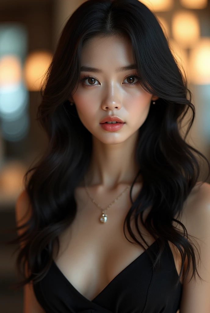 a young woman with beautiful (((detailed eyes))),fullbodyshot, beautiful detailed lips,((show pussy)), (((fullbodyshot))), ((extremely detailed face and features)), c-cup breasts, long eyelashes, black wavy hair, realistic, photorealistic, 4k, 8k, highres, masterpiece, ultra-detailed, vivid colors, studio lighting, physically-based rendering, extreme detail description, professional, sitting in a cafe
