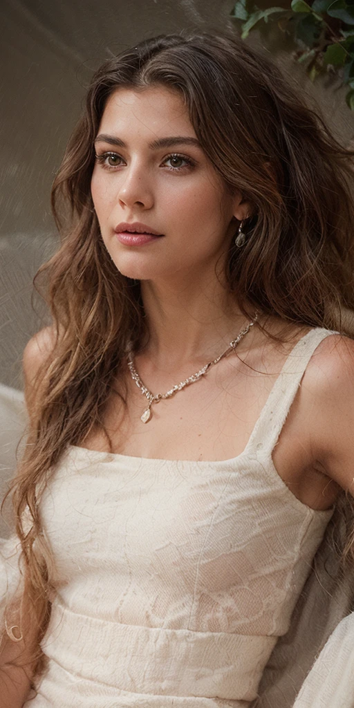 Portraiture, 20 year old brunette german girl, Sexy and attractive expression, Wearing a pink shirt, Messy bun, 8k, highest quality, masterpiece, (Looking into the camera:1.3), photograph, (beautiful), realistic skin, realistic skin texture, football shape breast, football size breast, long breast , tight breast, huge breast, breast detailing fair, bright, hot, sweat, clear water drops scrolling from face, hot weather, summer, nose ornament, wearing gold jewelery, dimond necklace,