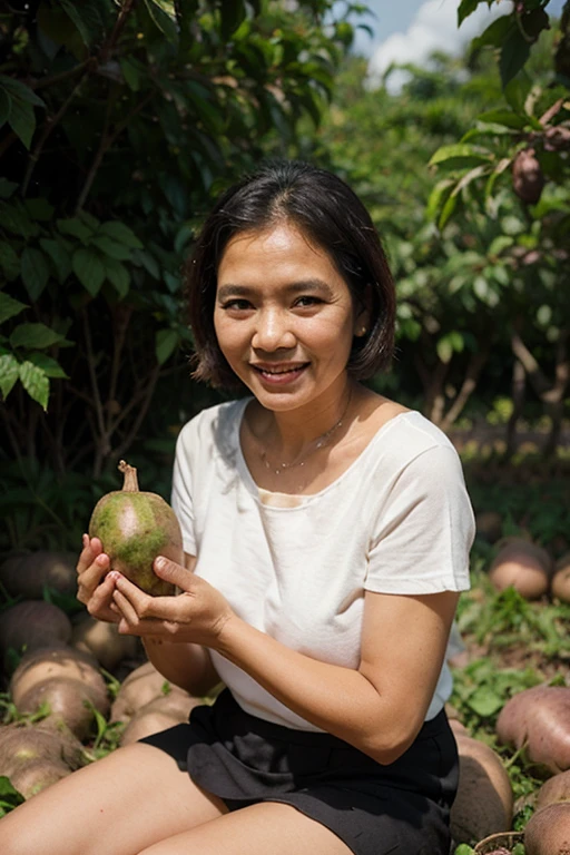 (Medium Shot) next morning, My cousin enthusiastically invited me to join her in buying grapefruit..