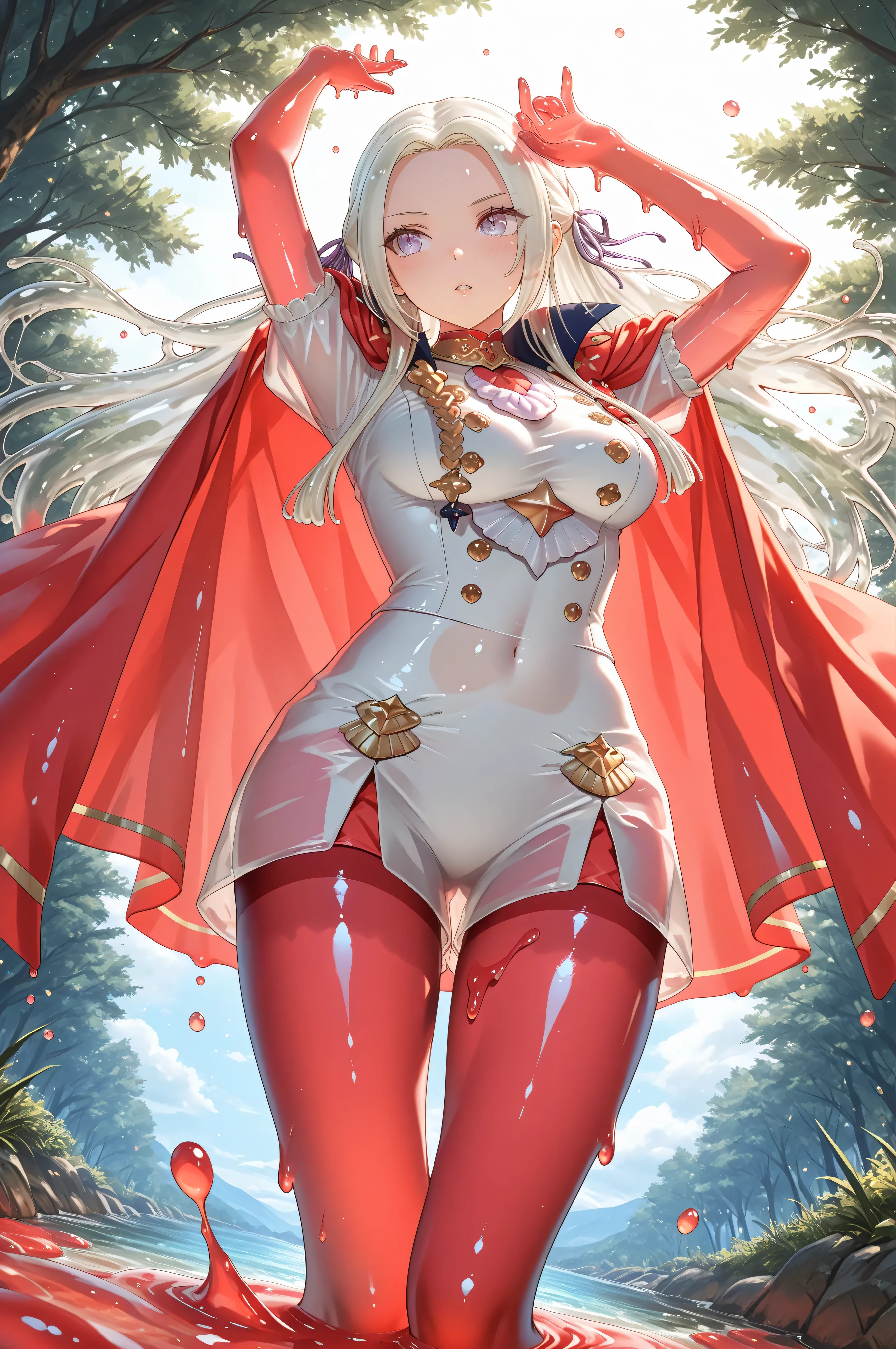 ((Top quality)), ((masterpiece)), (details),
High resolution, super detailed, very detailed CG Unity 8k wallpaper, real, photorealistic,
Beautiful fine face, detailed face.
Pale skin, realistic shining skin.
Detailed fabric texture, detailed hair texture.
(Eyes with attention to beautiful details: 1.5),
(Small hand), ((perfect hand)).
((Perfect Anatomy)).
Perfect lighting.
BREAK
(Silver hair:1.3),
(Bob cut),
((Big Laugh:1.4)),
(Slender: 1.1), (Small chest: 1.2),
(Small buttocks: 1.2), (muscular: 1.2),
(Pluffy thighs: 1.1),
(Miko costume),((Nine-tailed fox)),
BREAK
Arms up, 
(Background field),