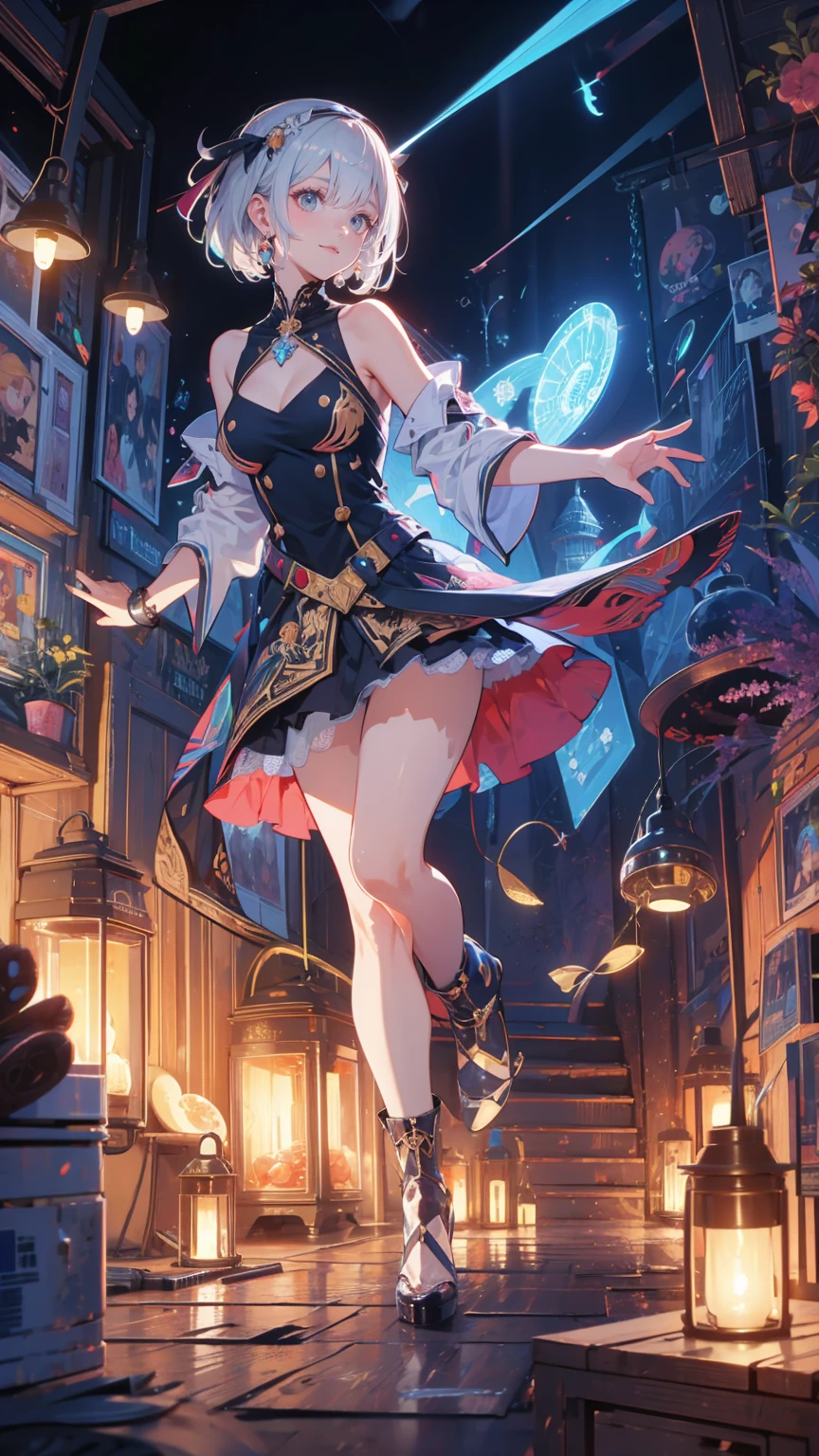Striding along a bustling railway station, the Giantess Goddess with midnight blue skin and star yellow eyes towers over the trains and platforms. Her hair, a cascade of yellow flames, sets the tracks ablaze as she moves. Normal-sized commuters try to escape, but many are caught and crushed underfoot. She scoops up those who remain, pressing them against her midnight curves, their pain fueling her pleasure.