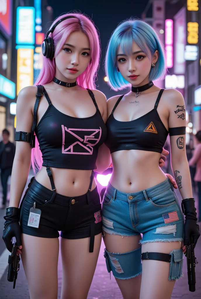 there is a woman with a blue hair and a white top, anime girl cosplay, inspired by Leng Mei, photo of slim girl model, anime girl in real life, seductive anime girl, cyberpunk 2 0 y. o model girl, chinese girl, female cyberpunk anime girl, photo of slim girl, show armpits, beautiful cyberpunk woman model, anime cosplay, cosplay photo, cosplay