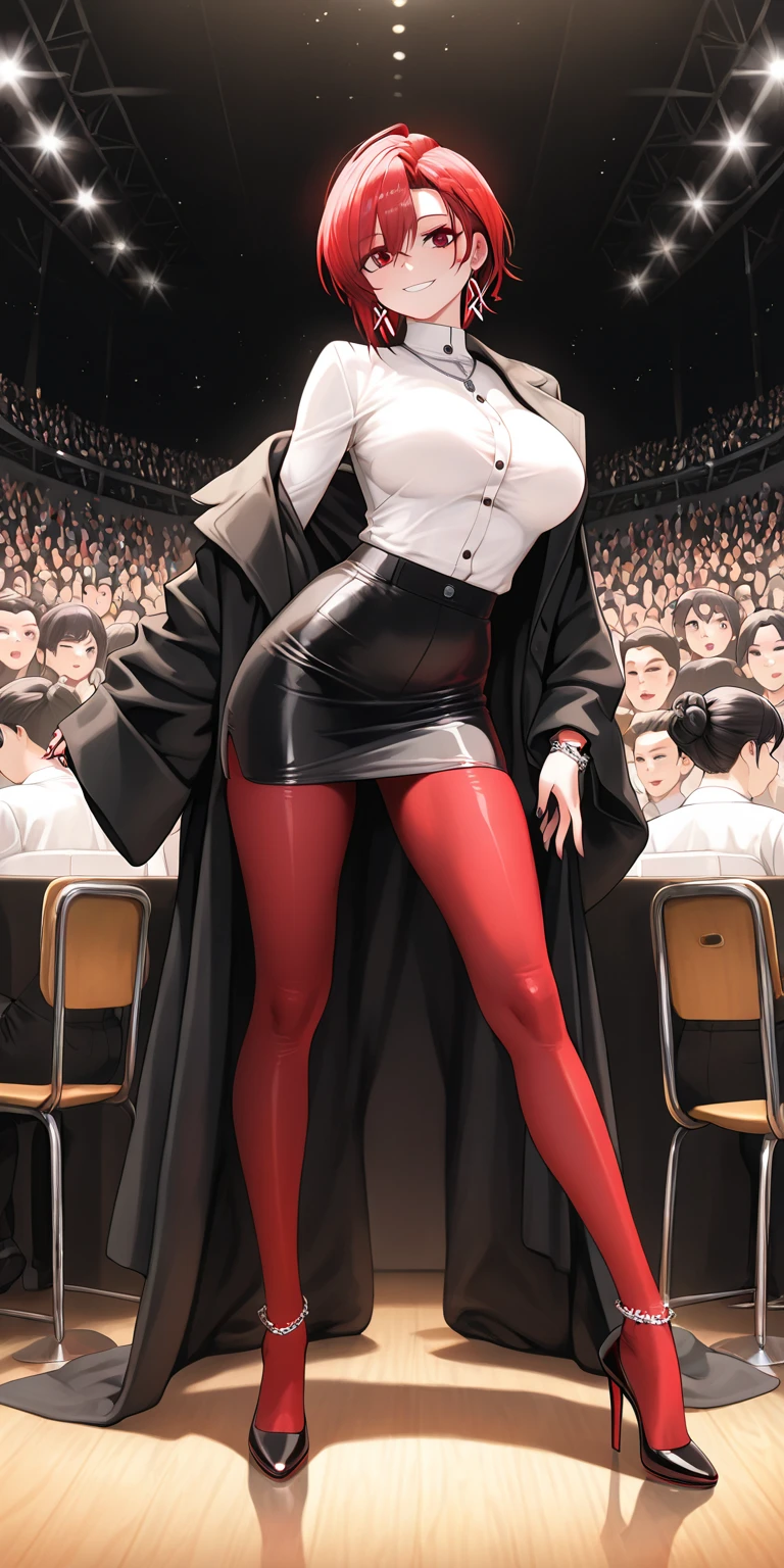 {{Mature female, caucasian}}, looking at viewer, hazel eyes, extremely detailed, medium breasts, brown hair, airport, flight attendant, uniform, blue blazer, blue necktie, blue skirt, medium skirt, pencil skirt, blue high heels, happy, best quality, high quality, extremely detailed anime screencap, {{{{crowded, multiple girls, thousands of sisters, millions of sisters,billions of sisters, clone, doppelganger, matching outfit, matching hairstyle}}}}, full body