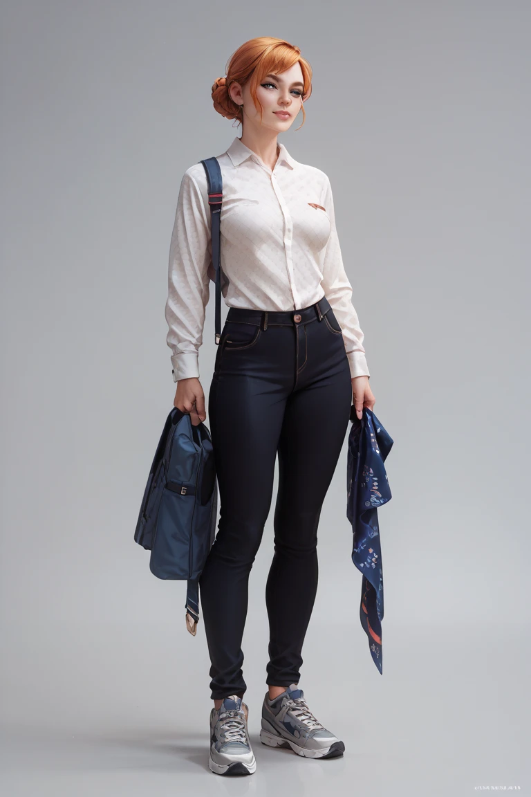 ((masterpiece)),(((Highest quality))),Thin thighs,Long legs,An 18-year-old high school girl   naked nipples,  and accentuating her cleavage.:1.5,The best smile，Short blonde hair:1.5，short side wave，Carrying a black backpack，Wear black loafers，I&#39;m  big-boobs  nipples 