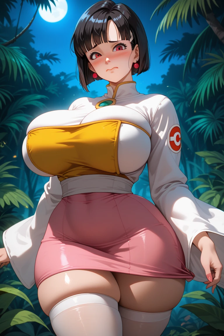 (best quality,4k,8k,highres,masterpiece:1.2), ultra-detailed, (realistic,photorealistic,photo-realistic:1.37), HDR, UHD, studio lighting, ultra-fine painting, sharp focus, physically-based rendering, extreme detail description, professional, vivid colors, bokeh, portraits, photography, (best quality,masterpiece:1.3), (mature woman, milf), (tall:1.2), anime, masterpiece, beautiful eyes, best quality, detailed face, 1girl, solo, beautiful, manyuu chifusa, ninja, ponytail, japanese clothes, thighhighs, scarf, cleavage, cowboy shot, huge breasts, huge belly, bloated belly, stuffed belly, plump, chubby, curvy, chubby girl, belly, big belly, fat belly, soft shading, detailed, semi-realistic, sciamano240
