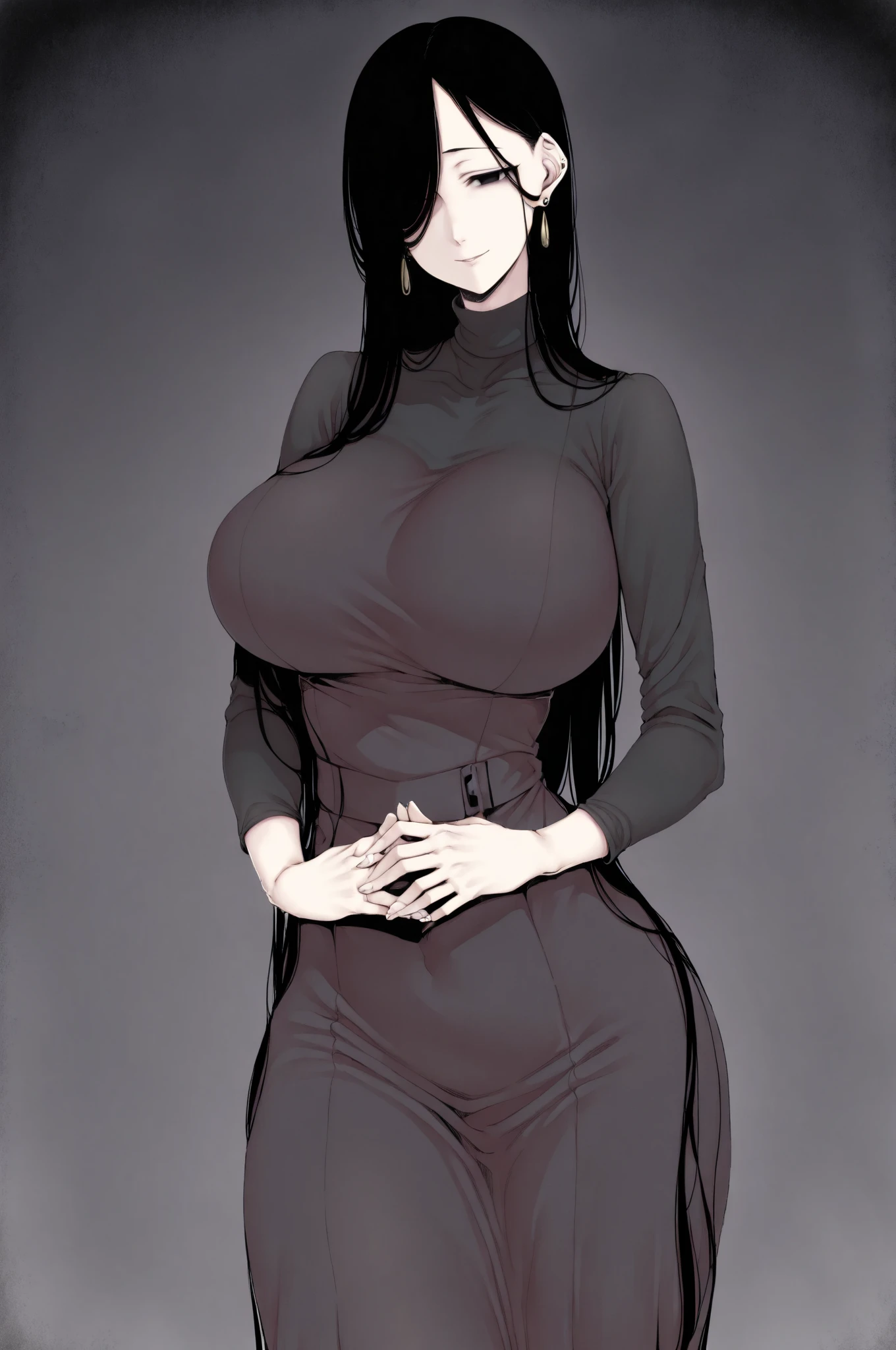score_9,score_8_up,score_7_up, score_9,score_8_up,score_7_up, solo, ((full body)), ((lady becoming futanari)), (eyes looking down at her own schlong), formal secretary outfit, white gloves, ((black pelvic curtain skirt)), thong, hair covering one eye, glasses, expressive, dynamic, thick full red lips, bimbo lips, pouted lips, squinting eyes, seductive, alluring, sexy, aroused, huge breasts, sagging breasts, wide hips, thick thighs, detailed background, ((NSFW)),((gigantic growing futa bulge)), long futa, (pulsing futa), ((expanding futa)), ((long hidden schlong)), ((schlong erection:0.5)) ((schlong growing up:0.5)), ((schlong growing longer and longer:0.6))