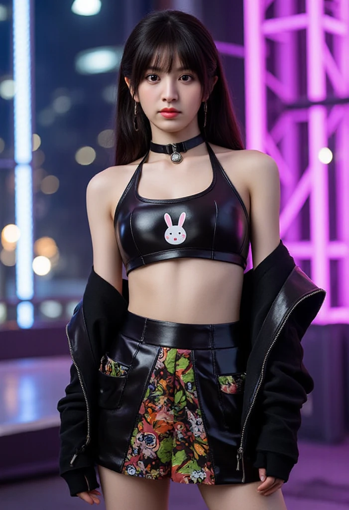 An Asian girl who seduces boys and girls be they normal people, stars or ai to seduce a sdie black hair ha orange eyes and besh skin you make her pretty
