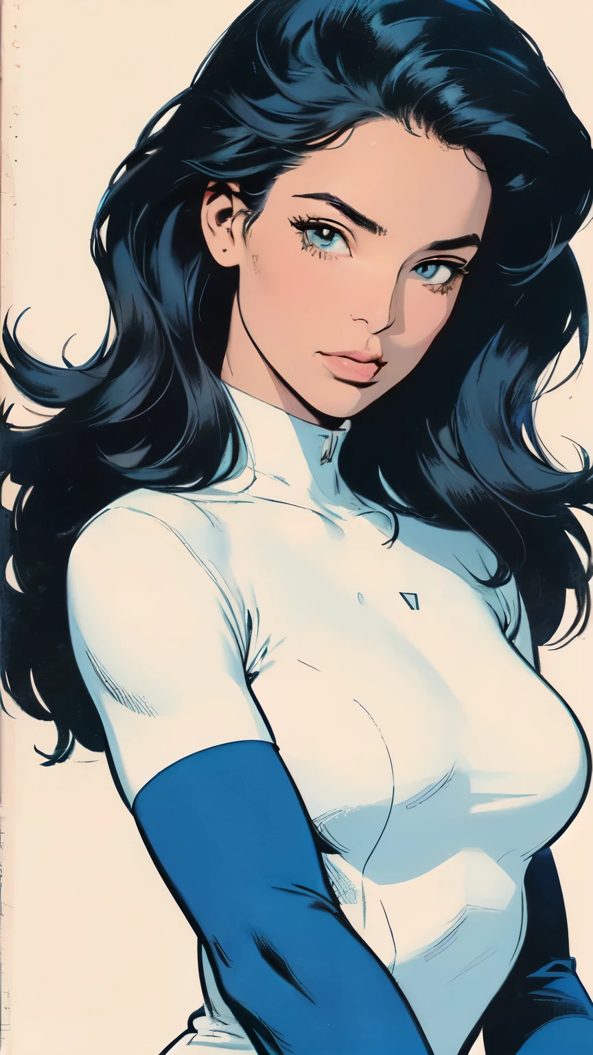 (((photo by full body))) work of art,Extremely beautiful woman,Excellent sense,(((perfect very white background))),American comics,(((The Perfect Woman))),(((a person))),Colorful,Upper body perfect highly detailed,highly detailed face,near future,SF,Provocative attitude,