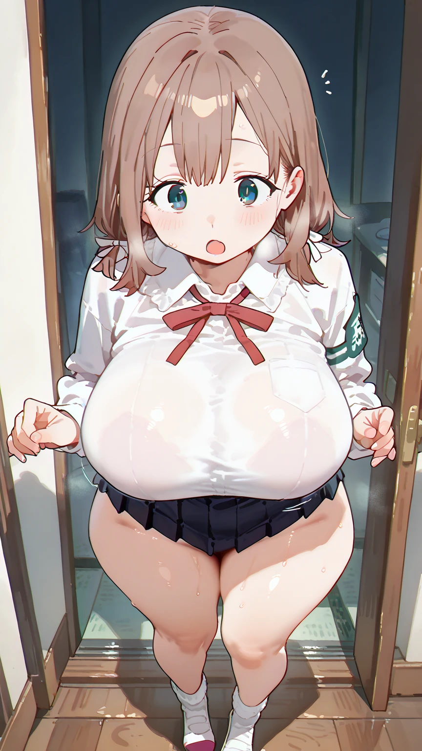 Cinema Lighting、Highest quality、Residential area at night、Lots of pedestrians、high school girl、Huge breasts、(Kitagawa.Marine)、orgasm、Embarrassing、whole body、My chest is trembling violently、walk、Angle from directly below、Pink Panties、Hold the crotch、Vibrator near panties、Inner thighs、nsfw