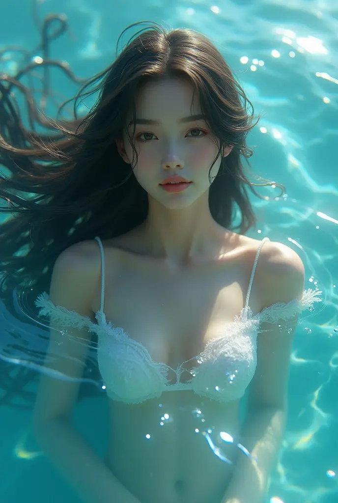 A girl with ao big  wet 