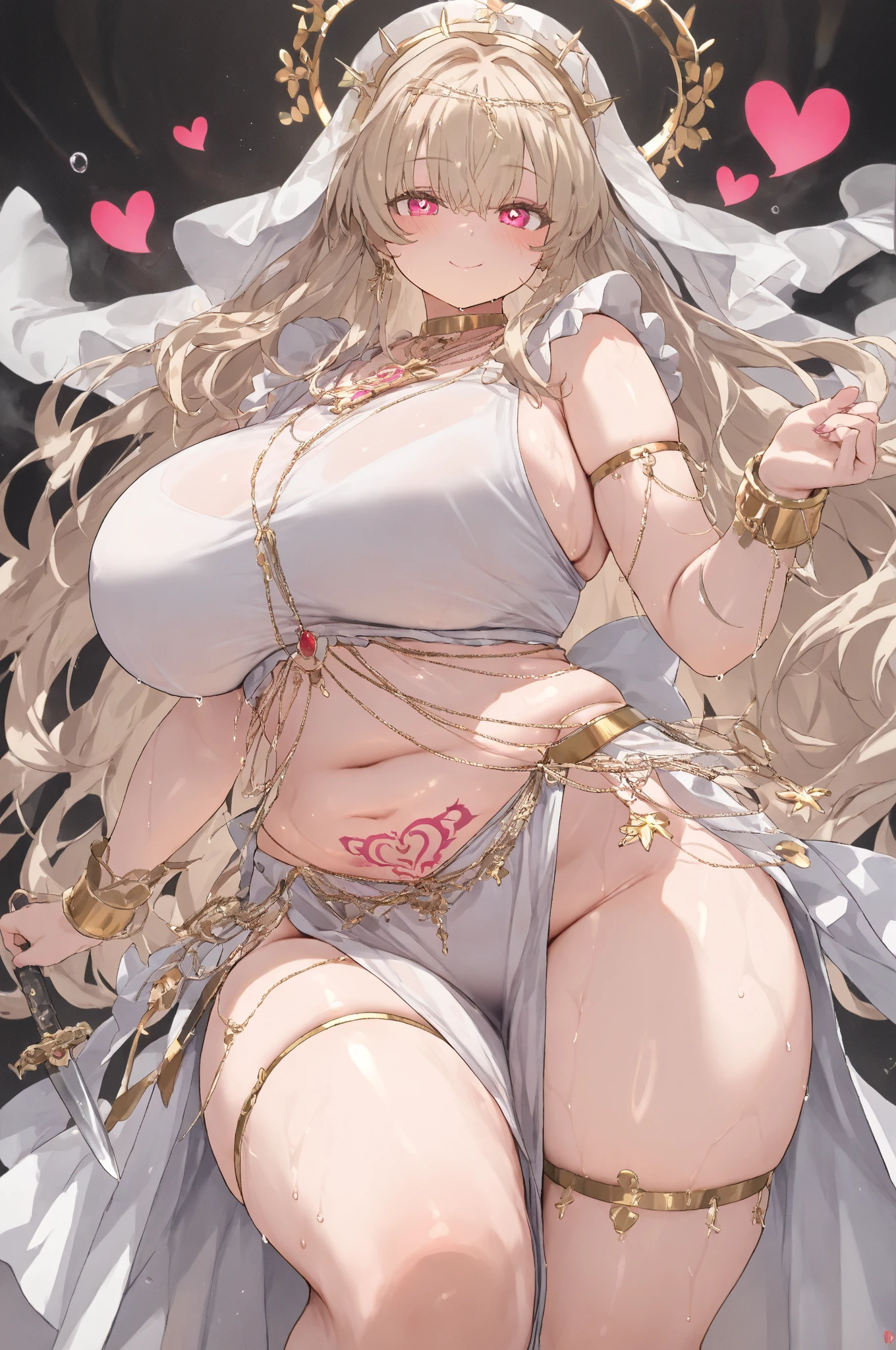 A woman with big ,The gorgeous king,victorian style,clavicle,Prominent and smooth underboob,flower,pubic,heart,