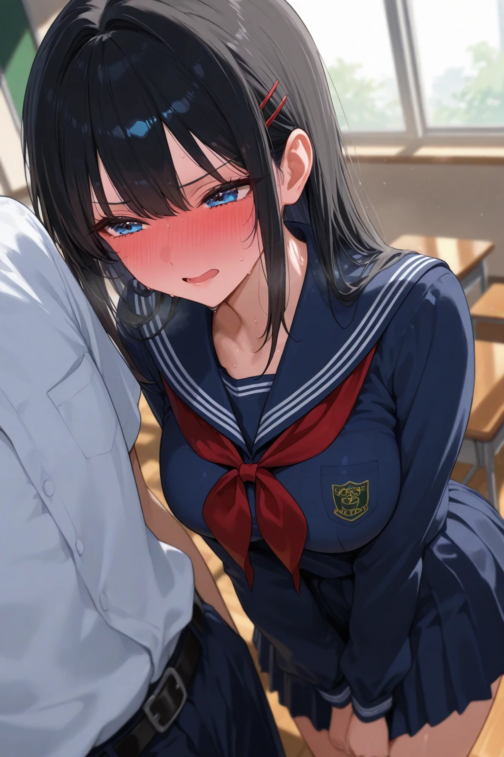 ((R18)), ((Browsing Caution)), (nsfw:1.7), (((pussy juice))), ((fellatio)), (((How))), ((masturbation)), Japanese Girls、Short Hair、bangs、Black Hair、(Perfect figure)、Transparency、Gloss、(The most beautiful breasts)、(School uniform)、Navy blue ribbon、Light blue shirt、on the train、(dirty)、((雨にWet体))、((Wet))、actress、Nogizaka idol、sex、、sperm、Deep Throat、((Eyes Wide Open))、((Looks painful))