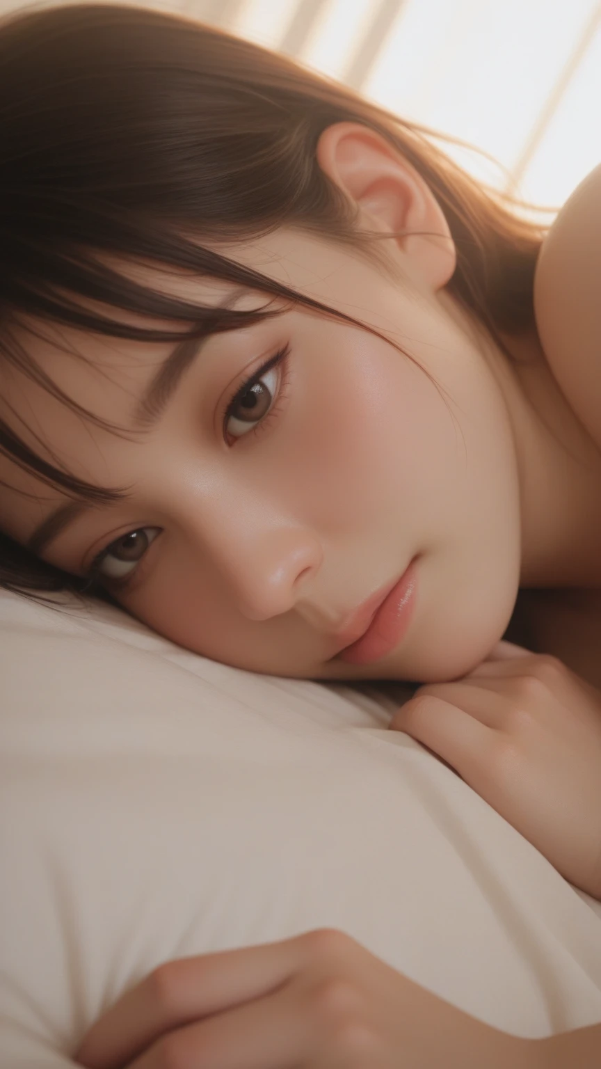 (((Completely naked body)))、((((Large open legs))))、(((Lying on your back on the bed)))、((Are sleeping、lying on one's side))、(((Crying)))、(((Nothing on the top of the head)))、(((I'm rubbing my eyes with my hands)))、(((Tears run down my cheeks)))natta、Raw photography、(((Ultimate Beauty Portrait)))、((glistning skin))、女の子1人、15 year old beautiful girl in Prague、bright expression、((brown haired))、(cleavage of the breast)、((Big eyes that shine like jewels)Glossy glossy skin、(Medium Hair)、(Silky Ponytail Hair)、(is standing)、(frombelow)、(frombelow接写)eye liner、Beautiful bangs、Hair between the eyes、((masterpiece、最hightquality、ultra-detailliert、Film Light、intricate-detail、hight resolution、ighly detailed))、细致背景、8KUHD、Digital SLR、Soft light、hightquality、Film grain、FujifilmXT3 、Shallow depth of field、natural soft light、Kamimei、Lush bust