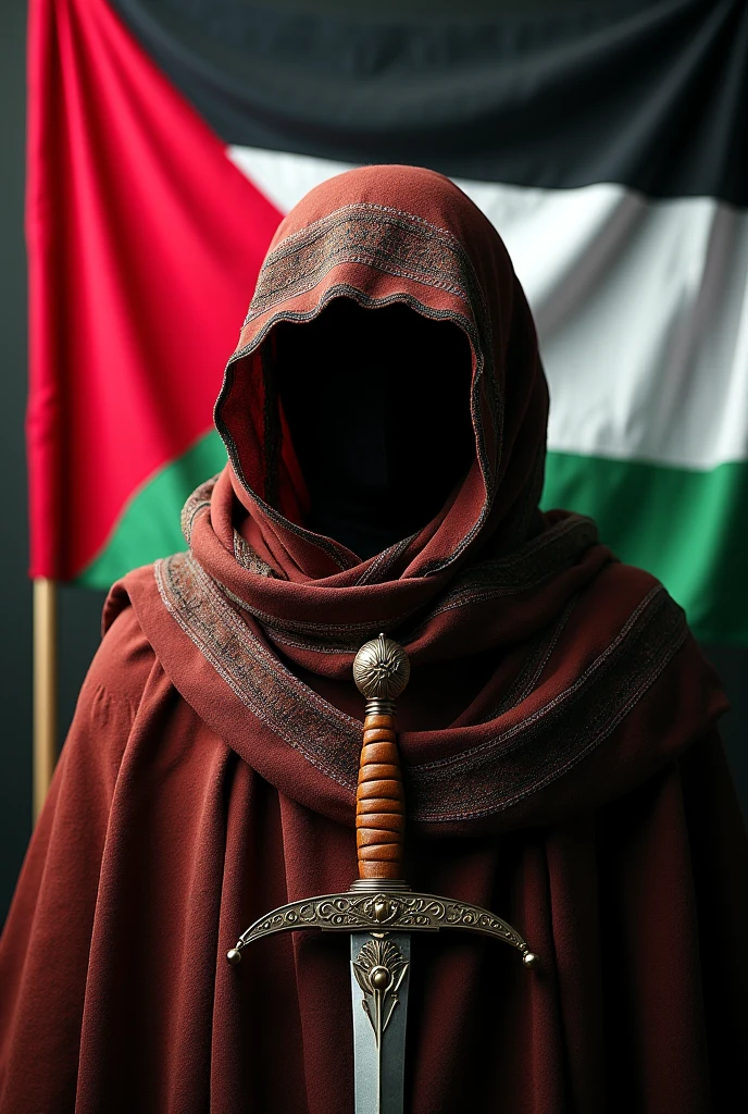 Palestine flag on human 4d pic 
