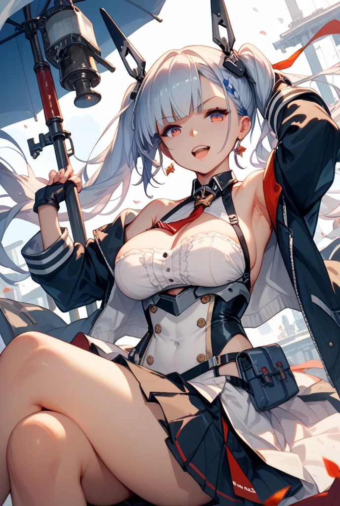 quadratic element，White hair，Red eyes，huge tit， upper legs，Lace transparent white suspender stockings，Short curly hair with a shawl，red high heel pumps，curlies，white colored eyelashes，long eyelasher，Transparent tutu，Lace suspenders，Leg straps，ssmile，Carry skirt corners，Busty，熟妇，Flesh-colored，Exquisitely，largeeyes