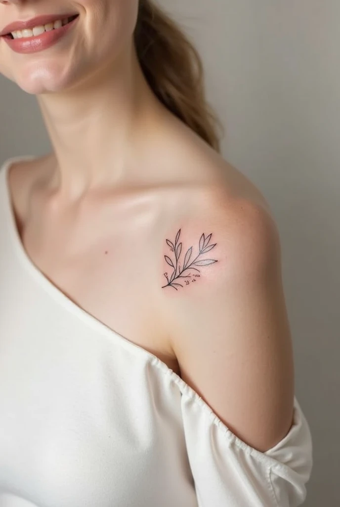 Olive branch collarbone tattoo