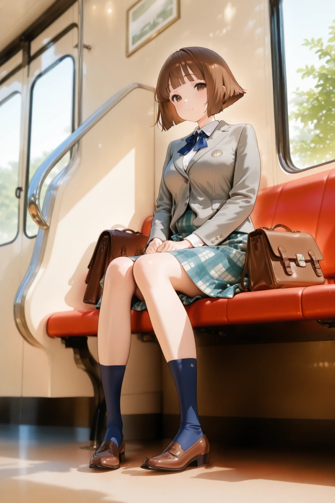 violet evergarden, peeing herself, peeing, peeing self, very desperate to pee, at a train station, full face blush, sad, crying, flustered, pubic hair, black stockings brown boots ruffled panties, peeing, peeing self, peeing, peeing self, pee puddle, puddle of her own urine is forming around her feet, holding small briefcase, long dress,