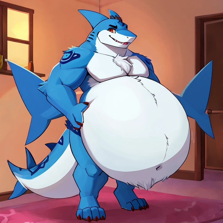 (((detailed eyes, detailed face))), (bara, kii <lora:character_kii_findigo_v1:1>, tail), male, (plump, fat, chubby, overweight), (male swimwear, topless), spreading, arms behind back, smile, (by cotora, by shiuk, by zaush), bedroom, (soft shading), 8k, UHD, masterpiece