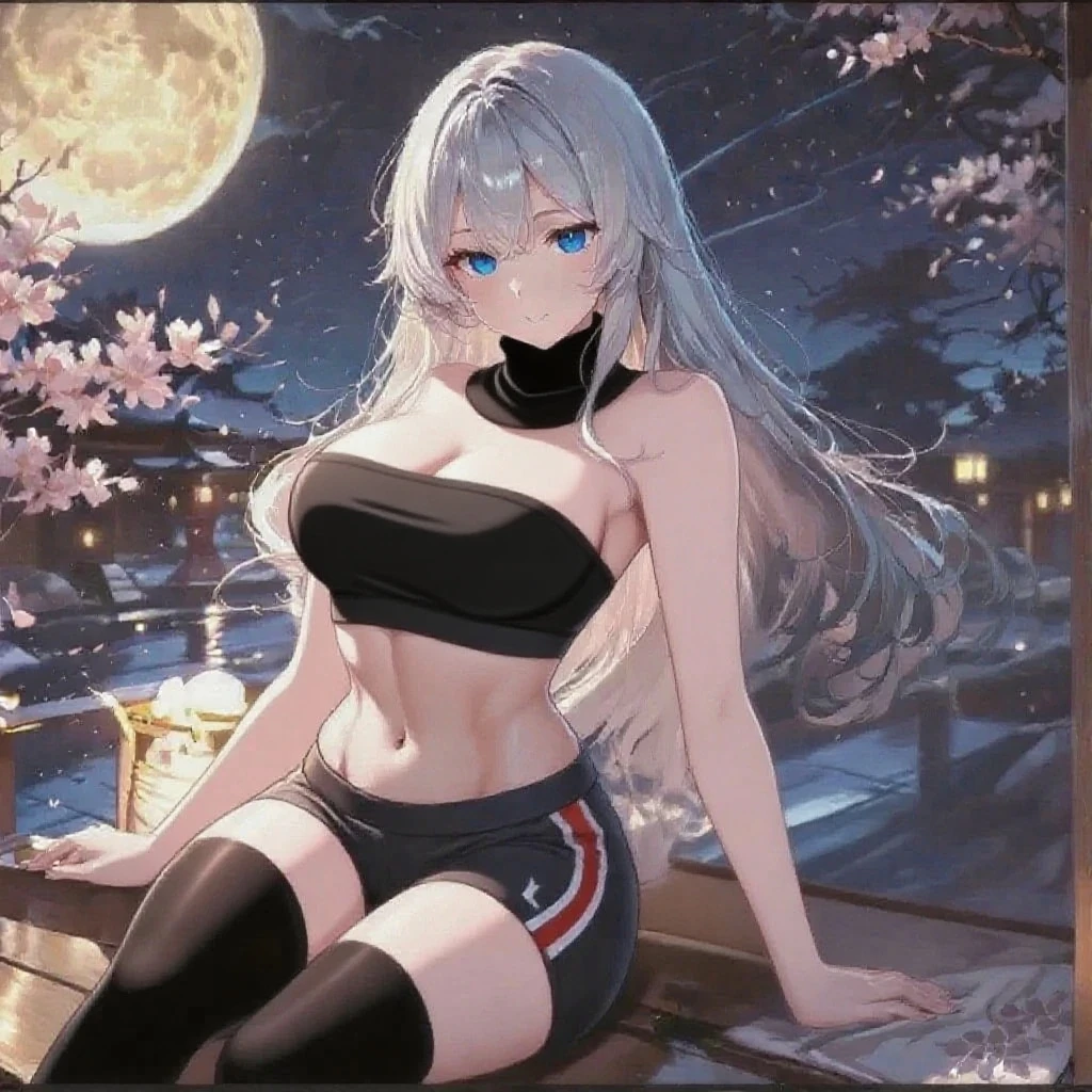 (NSFW:1.1), masterpiece, Highest quality, Ultra-high resolution, Highest Resolution, Very detailed, cowboy shot, very cute, Complete limbs, Shining Eyes, Full Finger, Slender beauty, Tiny breasts, Silver Bun Hair, Embarrassed look, Writhing expression, School swimsuit, Glowing Skin, sexy pose, River side, turee, suspension bridge, (Wind:1.2)