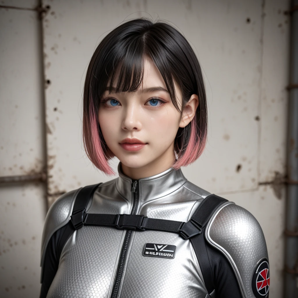 Best Quality, Ultra Hi-Res, 1girl, Masterpiece,,Plugsuit,,Solo,((( )))), white_, pilot_suit, lance_of_longinus, Bangs , Mechanical clothes, Zero small logo pattern on , (Short hair)), (Short hair)))), White , Bangs Rei Ayanami Highest Quality, Ultra High Definition, (Photorealistic: 1.4), Blue Eyes, Watch Viewer, Blushing, Red Lips, (ulzzang-6500-v1.1:1), Rei Ayanami, Enhanced Suit (Best Quality, 8k, 32k, Masterpiece, UHD: 1.2), Detailed Eyes, Black Eyes, Cold Eyes, Double Eyelids, Viewing Viewer, (Big: 3) (: 1.2), Japan Anime, Evangelion, Rei Ayanami, Japan Idol, Japan, Asian woman, Hands up, Big, Protruding , Studio color, Plug suit, 15~20 years old, Long eyes, Blue short hair, Narrow eyes, Buddha's eyes, Open mouth, Serious gaze, Warrior, Dark blue hair, Thin eyebrows,  wide open, {{{masterpiece}}}, {{Best quality} }}, {{ultra-detailed}}, {illustration}, {{an extremely delicate and beautiful}},Real face,