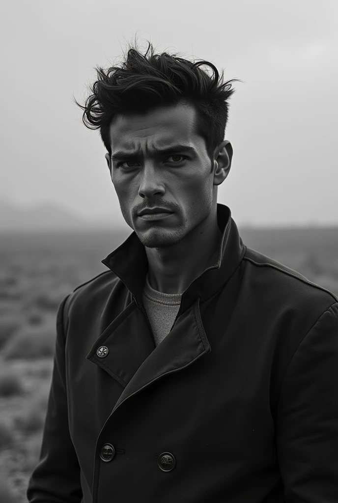 a handsome muscular military soldier, black messy hair, intense military eyes, sensual lips, shirtless, war-torn battlefield, explosions, cinematic dramatic lighting, (best quality,8k,highres,masterpiece:1.2),ultra-detailed,(realistic,photorealistic,photo-realistic:1.37),cinematic,chiaroscuro,dramatic,gritty,dark,moody,powerful