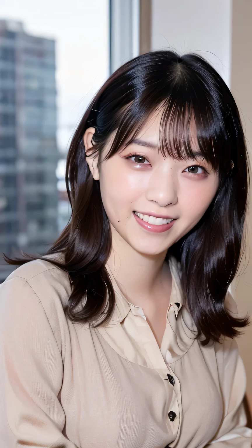 1girl, 25 years old woman, (perfectly detailed face), cute face, beautiful face, Small breasts, medium breasts, large breasts, ((looking at viewer)), smile, light smile, White skin, Simple Background, (((white background))), ((white wallpaper)), Indoor, (bright lighting:1.2), perfect lighting, photorealistic, (bokeh), UHD, anatomically correct, highres
