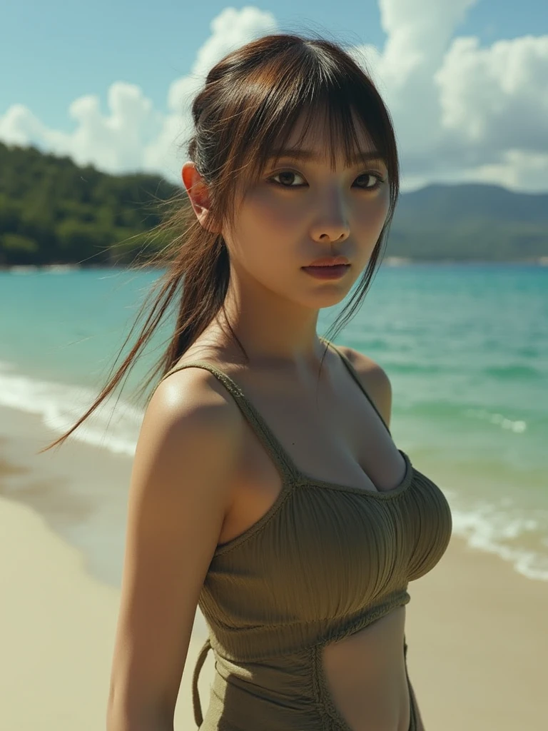 Japanese Idol、Glamour、Muscular、sexy、Tank top、Atmosphere、Masterpiece、Outdoor、Real People、Female body、balance、soldier