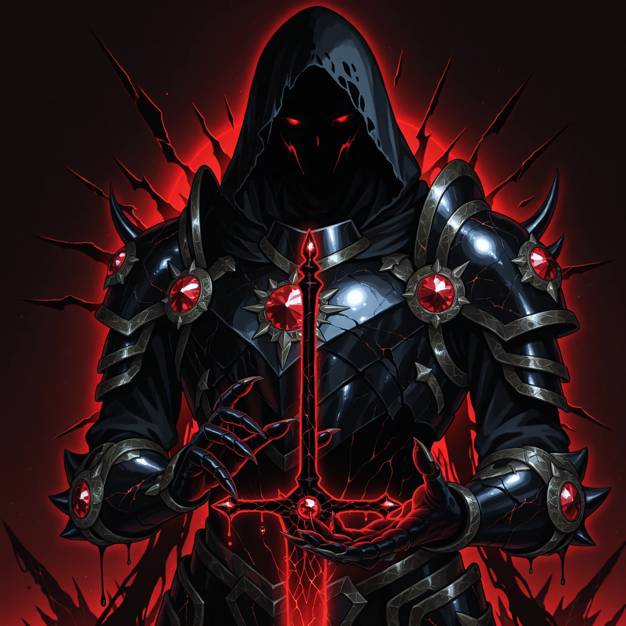 A villain man, intricate details, strong body, skull head, red eyes, wearing hood, colors, realistic, burning background, FHD --auto --s2
