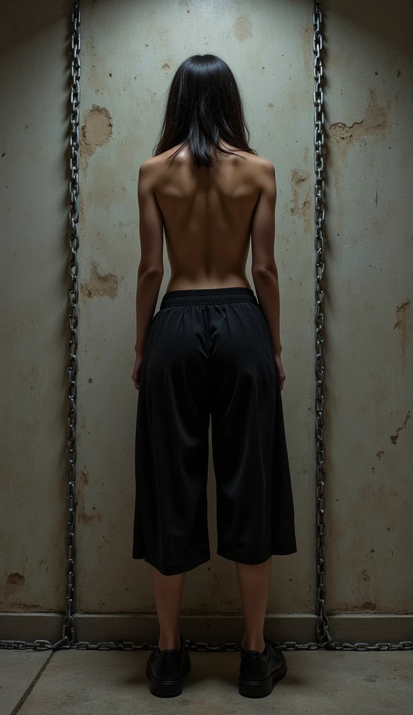 best quality，masterpiece，8k, Beautiful woman，(Topless)，whole body，(Tattoo)，Black casual pants，Female Mafia，Cyberpunk City，night，Look back at me