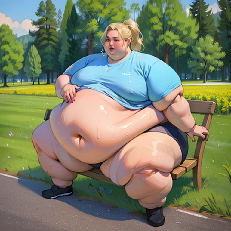Extremely Hyperpregnant Finnish woman with huge belly wearing a dress