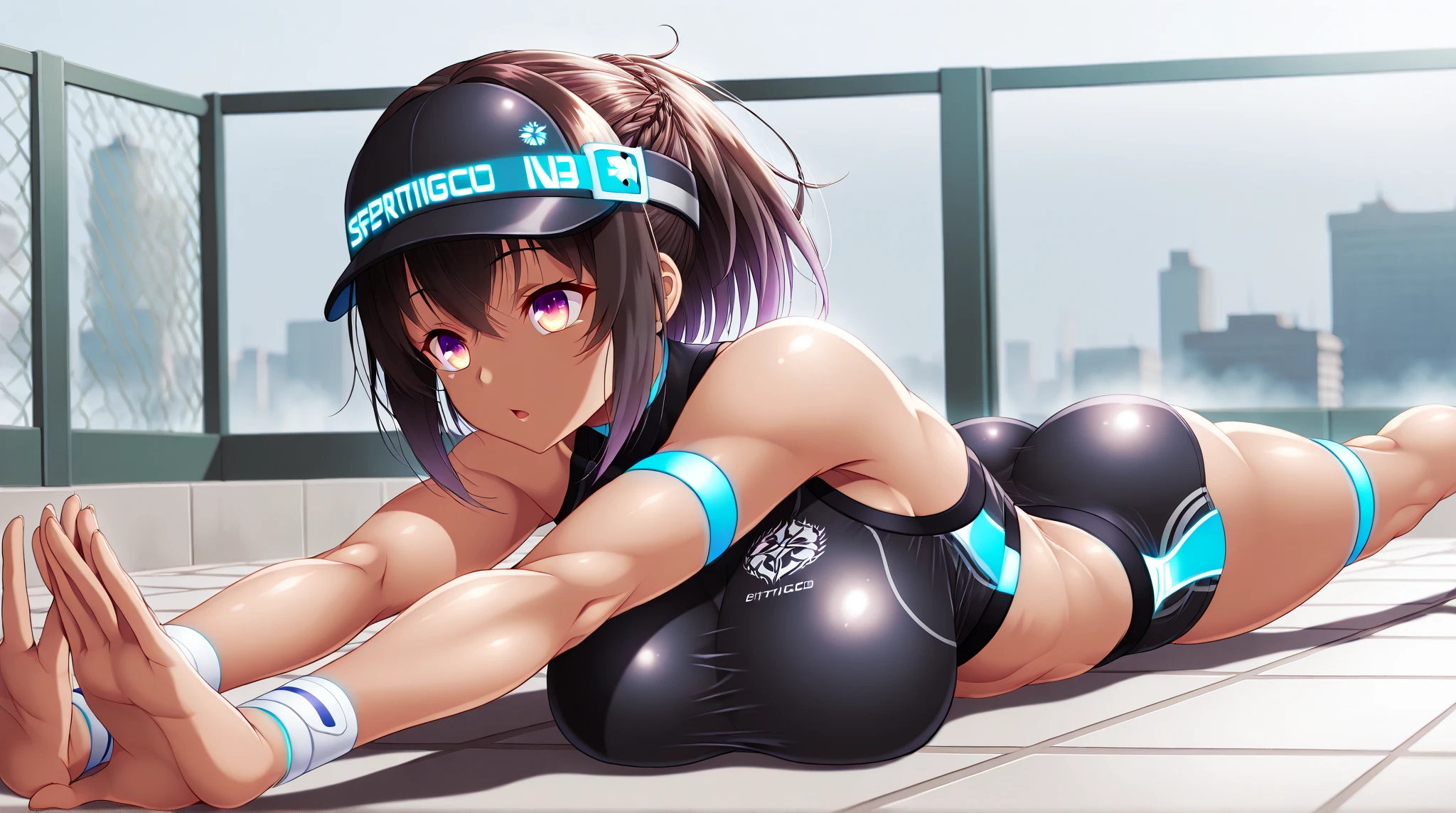 , (Black competitive swimsuit:1.5) , Primary school students ,