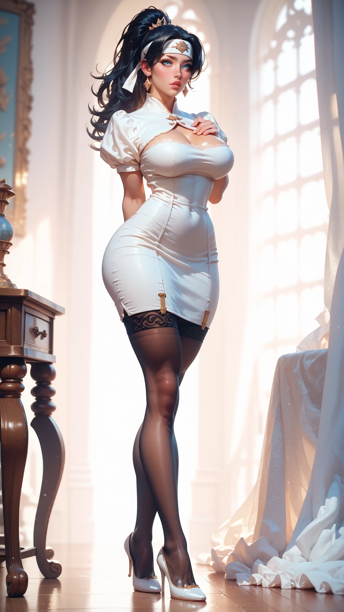 uploaded on e621, by Pixelsketcher, by Bayard Wu, by Thomas Benjamin Kennington, by Einshelm, solo anthro, ((Portrait)), BREAK, ((Wear a black tight dress)), red collar, (Lace Model Underwear), ((mouth open)), (detailed Bonifasko lighting), Nature Purity, (Detailed fur), (detailed skin), BREAK, (hands on the waist), ((facing viewer with legs spread)), (Cinematic lighting), ((Detailed background)), (half body shadow), [Backlighting], [crepuscular ray], [Detailed ambient light], [gray natural lighting], [ambient light on the belly], (higher wildlife feral detail), [explict content], [sharp-focus], (Questionable content), (shaded), ((Masterpiece), Long curly hair, white hair, wool hair, Average Breasts, pectoral muscles, Fluffy fallow lamb, furry fantasy art, anthro art, commission for high res, Furry art, pov furry art, Sakimichan is beautiful, Masterpiece, small breasts, Best Quality, Detailed image, Bright colors, Detailed Face, perfect lighting, Perfect shadows, Perfect eyes, focus on girl, flawless face, golden eyes, gorgeous body, dark skin, Hourglass body, shiny body, feet focus, Girl Lan, Fluffy, fluffy woman, Body fur, Animal nose, toned fur, gaze at the viewer, half closed eyes, 1girl, full body, (Masterpiece:1.2), (Best Quality:1.2), (illustartion:1.2), (Cinematic lighting:1.3), Detailed fur, Balanced coloring, Global Illumination, Ray Tracing, good lighting, Fallow lamb, (wool:1.2), short lamb tail, Furry, anthro, showing hips, attractive body, sexy body, looking a viewer, seductive gaze, thick-thighs, fit body, Best Stockings, (hooves), Suggested Pose, Seductive Leg Pose, Dressing room, put on stockings, gigantic huge breast implants Extrem aufgeblasen She wants to have the biggest breasts in the world she uses an air pump to inflate her breasts so big get bigger and bigge