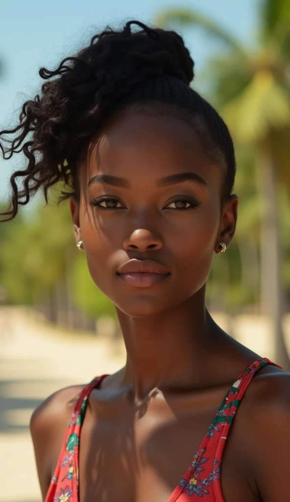 melanin, A super beautiful woman, hyper detailed portrait, elle regarde l'objectif, tout le visage