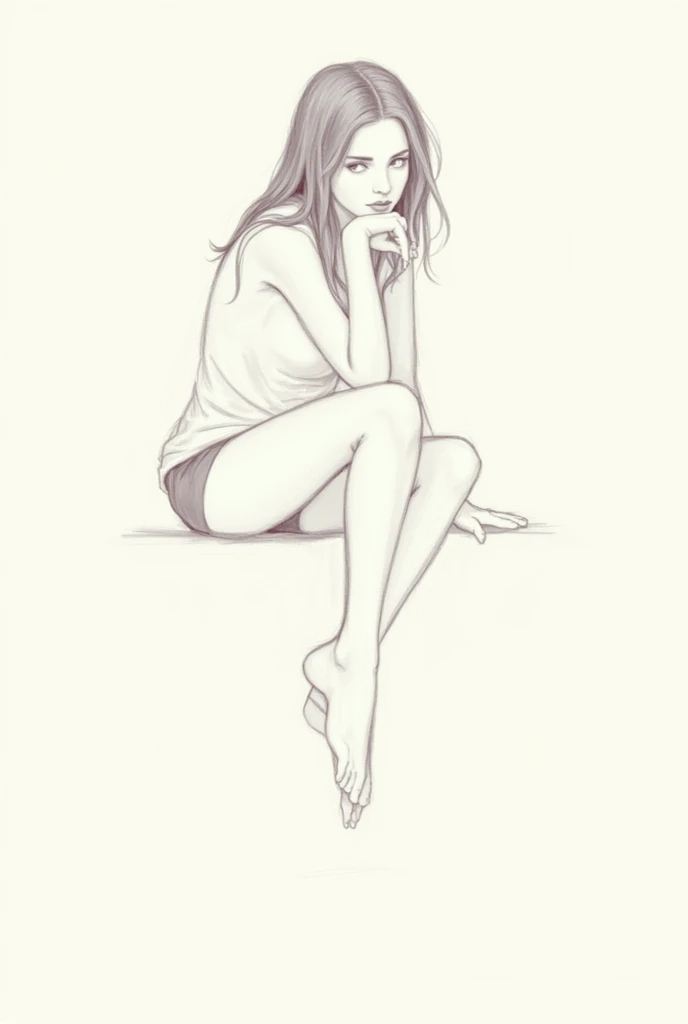 <lora:CSRfull:0.9> 2d anime hand-drawn digital sketch style, beautiful 18yo girl, photo shoot model, studio, glamour pose,full body, feet, pose, detailed eyes, perfect anatomy,
