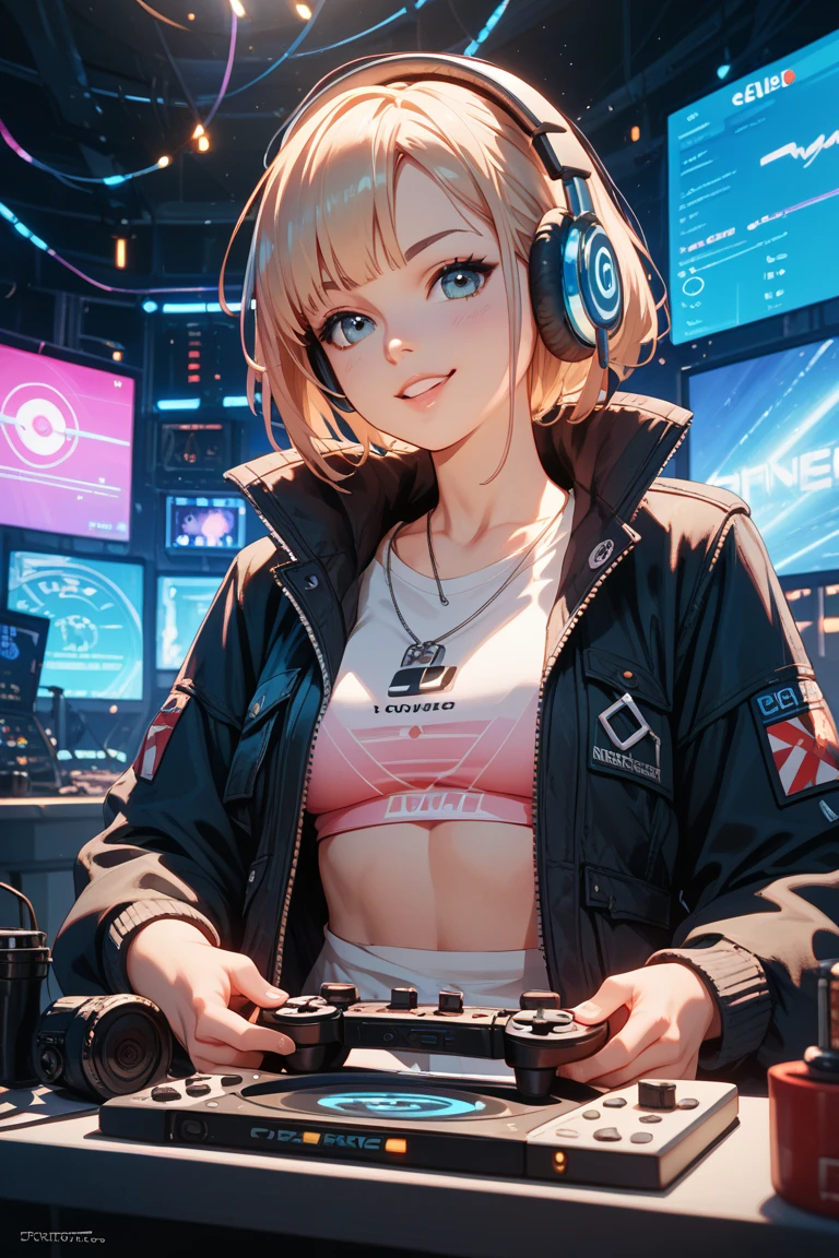 Masterpiece, Best Illustration, Solo, Multiplayer, Handsome Glasses-kun, White-haired Boy, Blonde Girl, Seated, Keyboard \ (Computer \), Fur Decoration, Computer, Monitor, Hood, Jacket, Hood Down (Chair, Headphones, City, Instrument, Cyberpunk, Wooden Toys,\(\(Intricate Details\)\), Color Details, Rainbow Color BREAK, \(\(Best Quality of Masterpiece\)\), 4K, Ultra Detail, Detailed Lighting, \((Inspired by Hayao Miyazaki)\), Official Art, Propaganda art, composition, a giant mirror ball floating in space, twinkling lights, sad lost, particles in the air, intricate fractals, detailed, (illustration), masterpiece, high resolution, best quality. Illuminate people, colorful, master composition, focus on key figures, realism, masterpiece, award-winning, best quality, masterpiece, ultra-detailed, 8K, extremely detailed CG Unity 8k wallpaper, complex, highly detailed, realistic