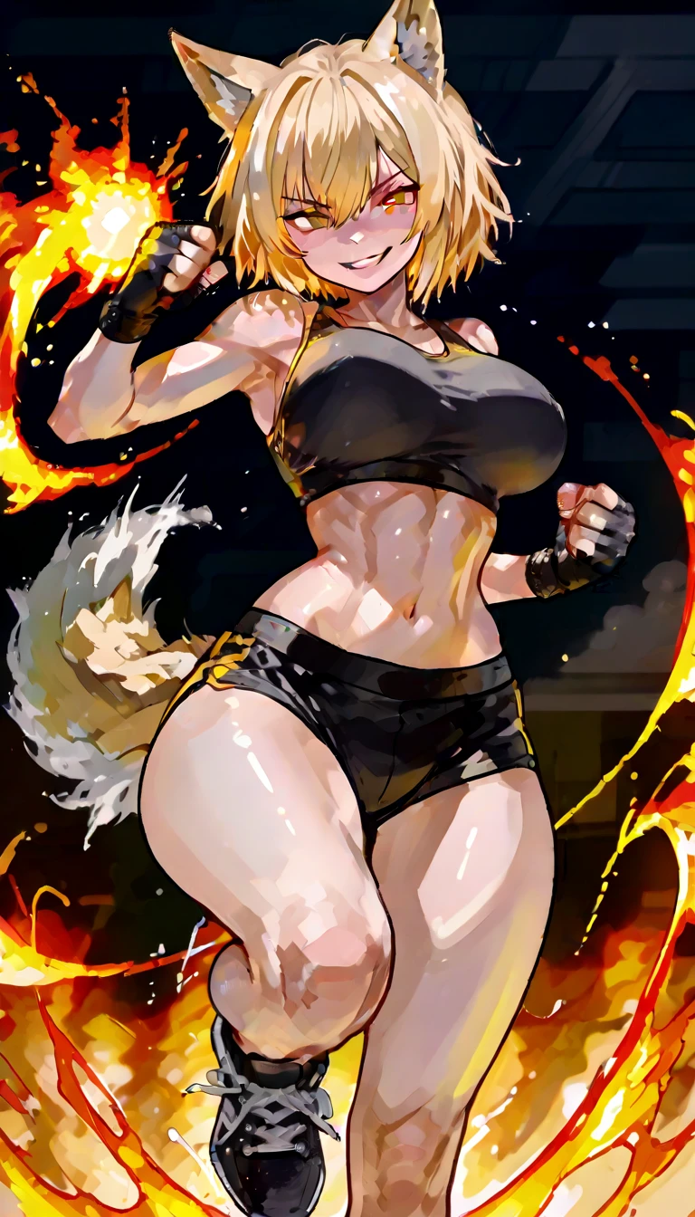 tanned female fighter