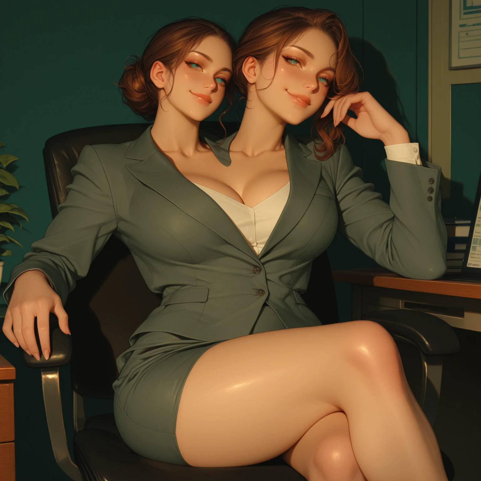 1mujer, sexy, hermosa, sensual, maestra, en aula escolar, con lentes, pelo negro, pechos grandes, delgada, elegante
